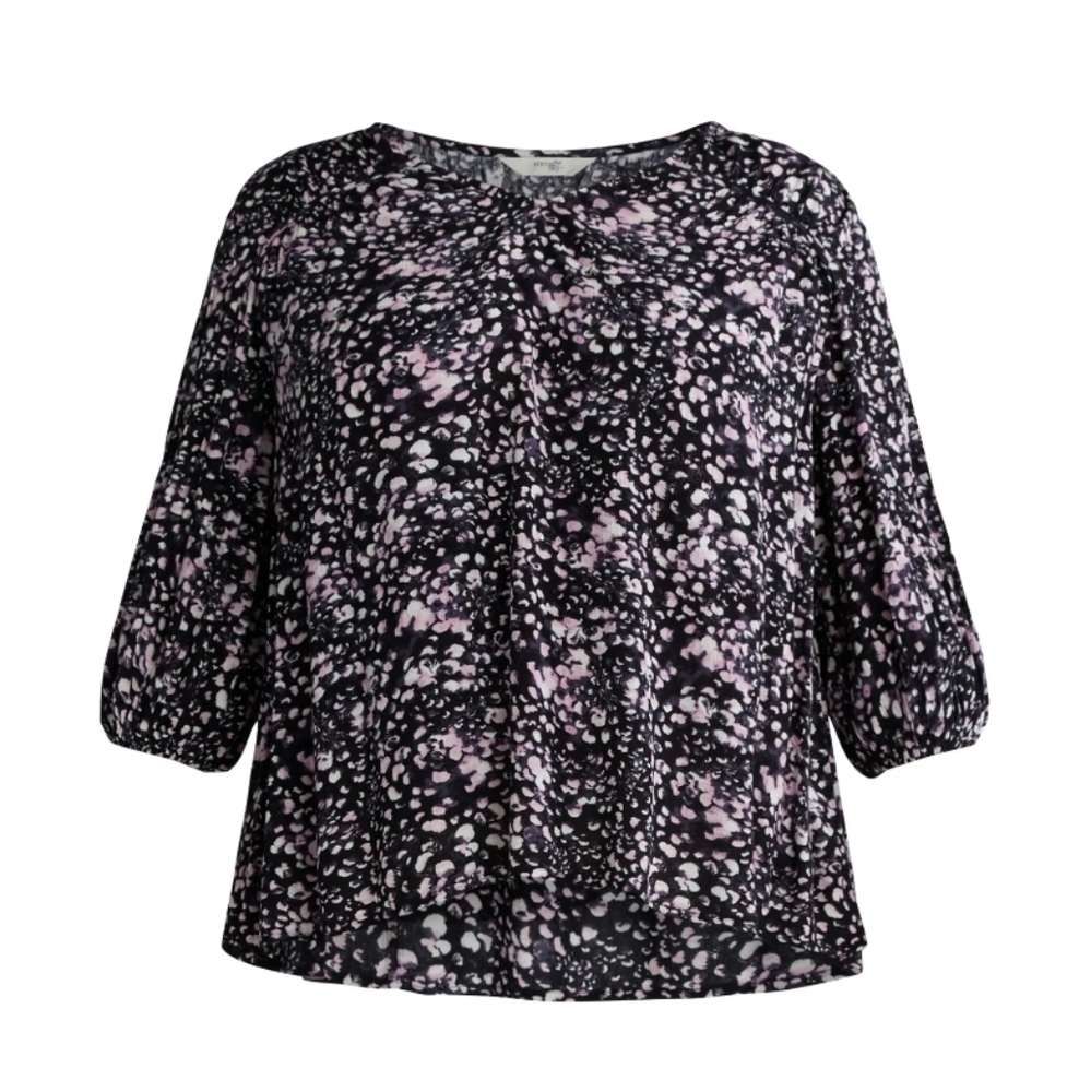 Terra & Sky Poet Sleeve Patterned Blouses Size 2X